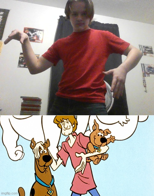 i wore this fit today... didn't realize until i started watching scooby doo wit my little bro | image tagged in scooby doo,shaggy,totally looks like | made w/ Imgflip meme maker