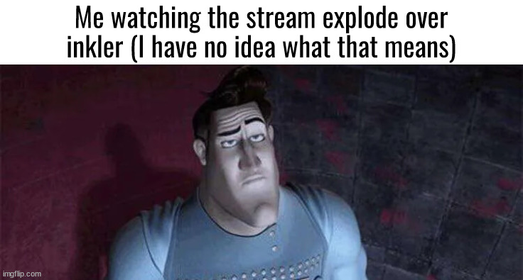 Unimpressed Metro Man | Me watching the stream explode over inkler (I have no idea what that means) | image tagged in unimpressed metro man | made w/ Imgflip meme maker