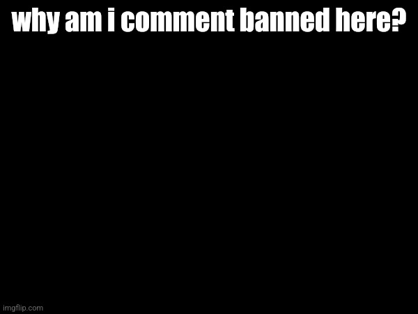 why am i comment banned here? | made w/ Imgflip meme maker