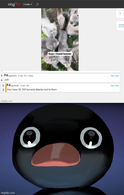 AH HECK NAW MAN | image tagged in pingu stare,memes,cursed comment | made w/ Imgflip meme maker
