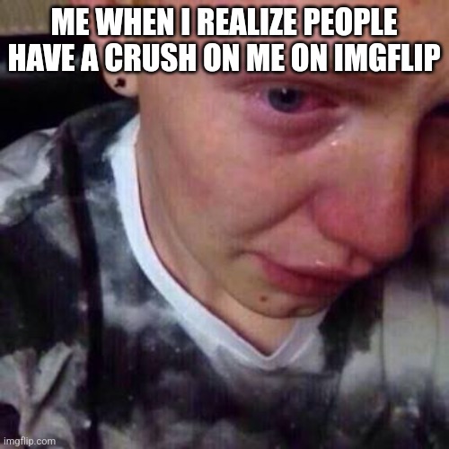 Comment if ur one of them | ME WHEN I REALIZE PEOPLE HAVE A CRUSH ON ME ON IMGFLIP | image tagged in feel like pure shit | made w/ Imgflip meme maker