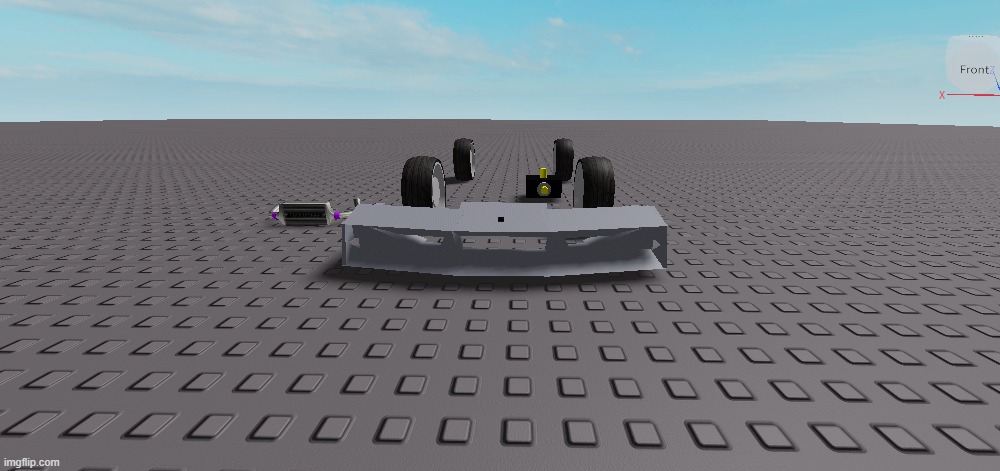 day 1 of making a supercar in roblox. front bumper finished | made w/ Imgflip meme maker