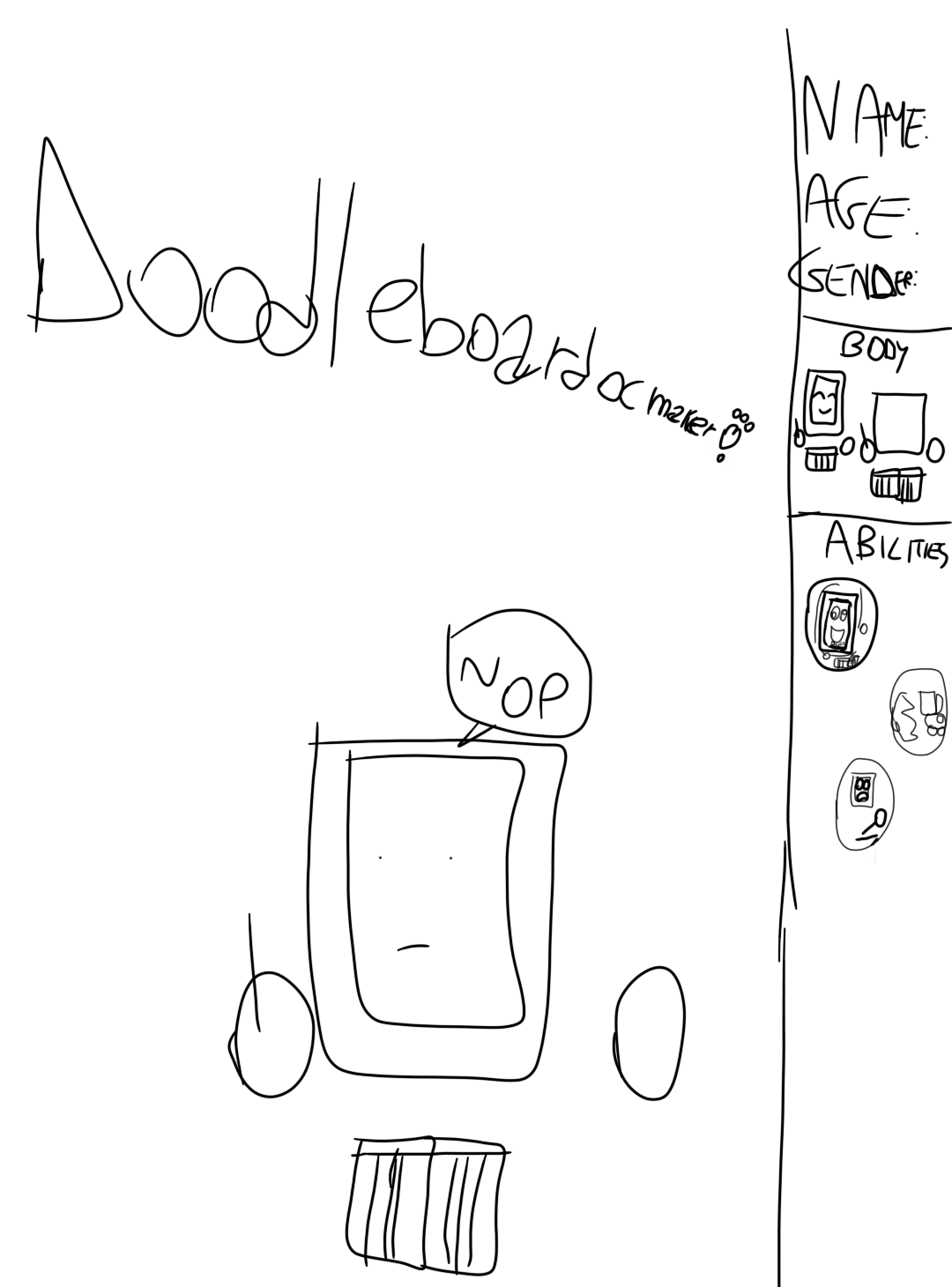 High Quality Doodleboard oc maker(UPDATED) Blank Meme Template