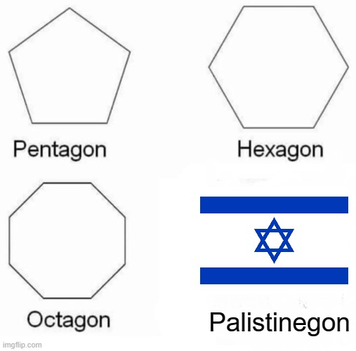 Palestinegon | Palistinegon | image tagged in memes,pentagon hexagon octagon,israel,palestine | made w/ Imgflip meme maker