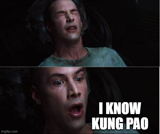 Far more impressive. | I KNOW KUNG PAO | image tagged in matrix know kung fu | made w/ Imgflip meme maker