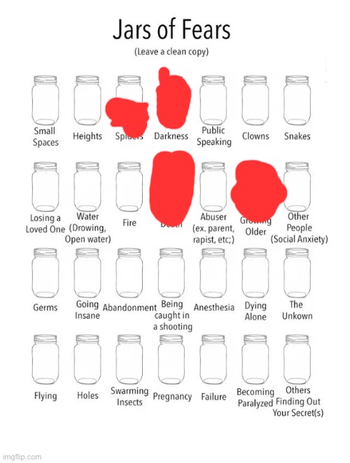 Jar of fears clear version | image tagged in jar of fears clear version | made w/ Imgflip meme maker