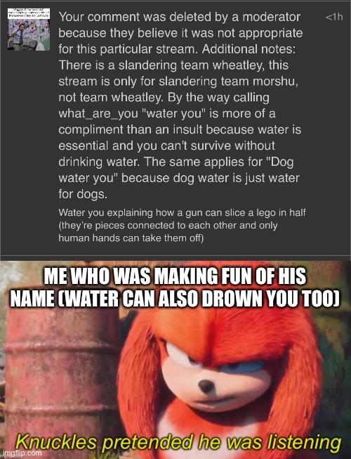 ME WHO WAS MAKING FUN OF HIS NAME (WATER CAN ALSO DROWN YOU TOO) | made w/ Imgflip meme maker