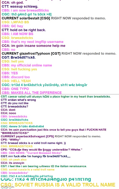 lore behind my brWeadsticks username. (pesterchum memos are so fucking fun) | made w/ Imgflip meme maker