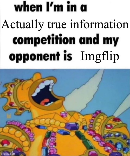 When I'm in a competition, and my opponent is (WINNER EDITION) | Actually true information; Imgflip | image tagged in when i'm in a competition and my opponent is winner edition | made w/ Imgflip meme maker