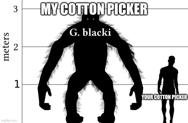 MY COTTON PICKER; YOUR COTTON PICKER | made w/ Imgflip meme maker