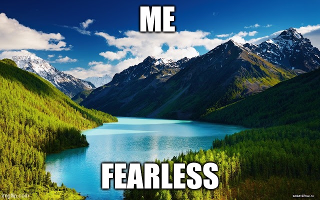 Be Fearless | ME FEARLESS | image tagged in be fearless | made w/ Imgflip meme maker