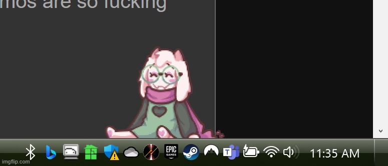 look at him, sitting on my vista taskbar | made w/ Imgflip meme maker