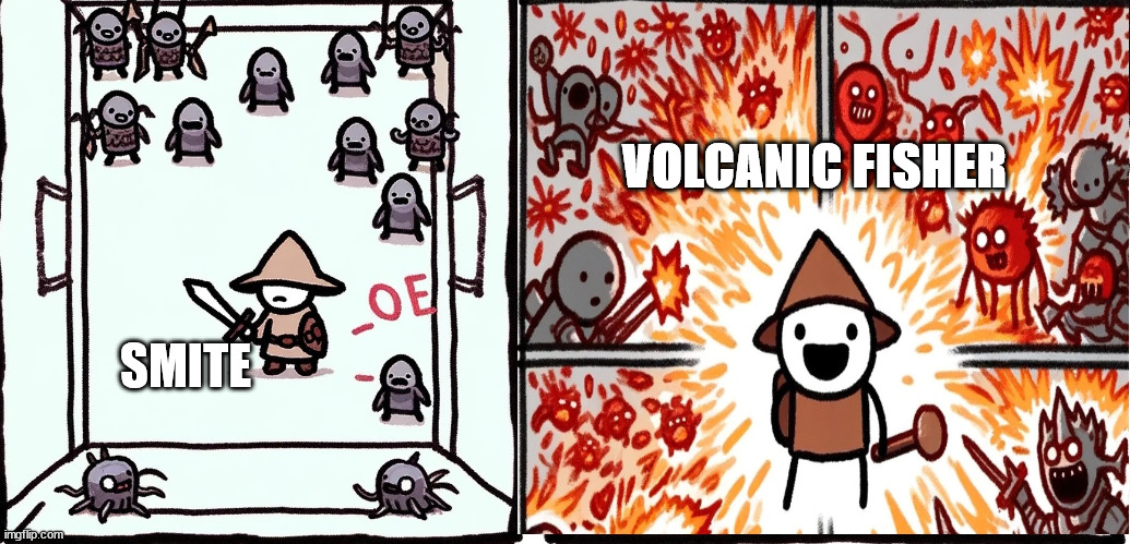 VOLCANIC FISHER; SMITE | made w/ Imgflip meme maker