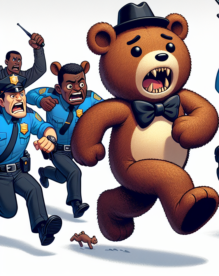 Freddy Fazbear running from the cops Blank Meme Template