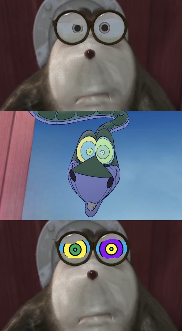 High Quality Emily (Pat and Stan) vs. Kaa Blank Meme Template