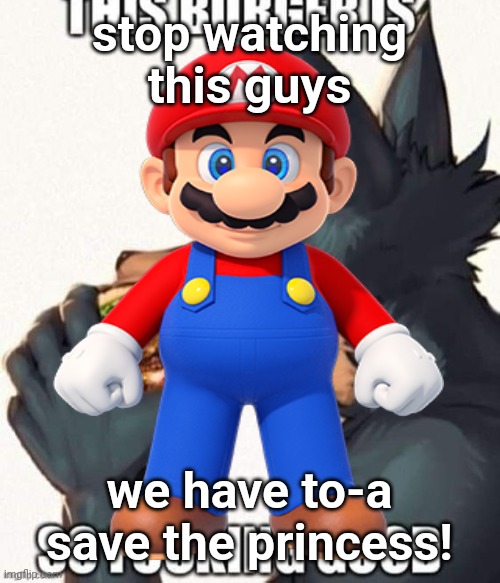 stop watching this guys; we have to-a save the princess! | made w/ Imgflip meme maker