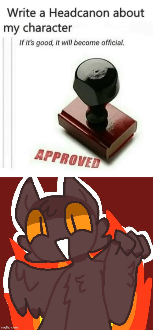image tagged in write a headcanon about my character | made w/ Imgflip meme maker