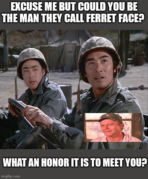 Ferret Face | EXCUSE ME BUT COULD YOU BE THE MAN THEY CALL FERRET FACE? WHAT AN HONOR IT IS TO MEET YOU? | image tagged in funny memes | made w/ Imgflip meme maker