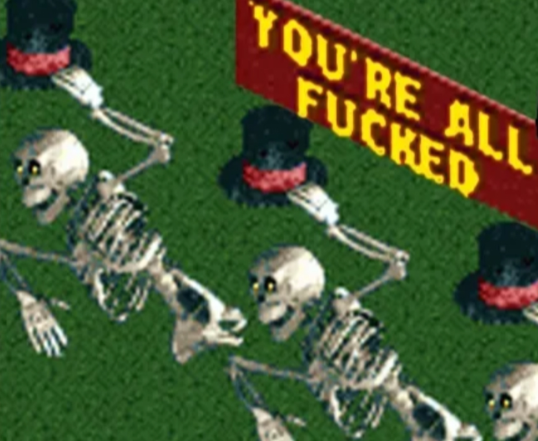 Skeletons You're All F'ed Blank Meme Template