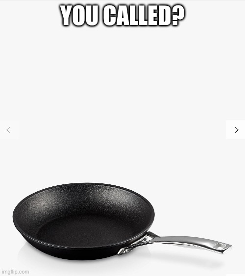 Frying pan | YOU CALLED? | image tagged in frying pan | made w/ Imgflip meme maker