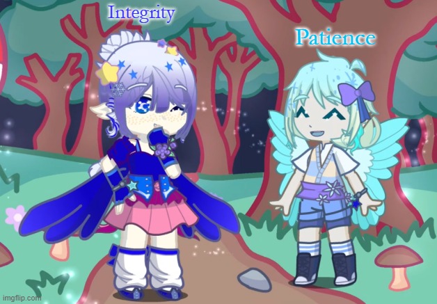 an update to Integritys design and lore | Integrity; Patience | image tagged in gacha | made w/ Imgflip meme maker