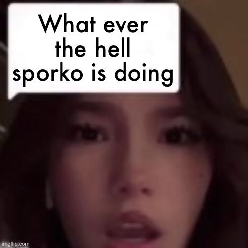 reaction to that information v2 | What ever the hell sporko is doing | image tagged in reaction to that information v2 | made w/ Imgflip meme maker