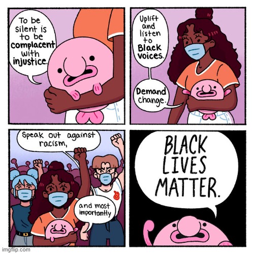 Let's all be respectful in the comments. | image tagged in black lives matter,blobfish | made w/ Imgflip meme maker