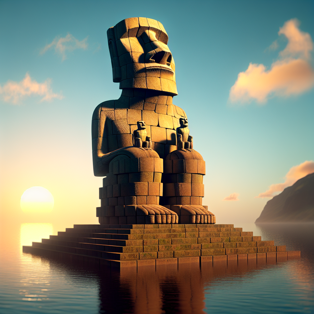 Two moai on a moai Blank Meme Template