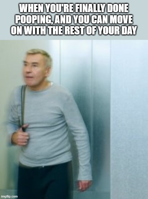 When You're Finally Done Pooping | WHEN YOU'RE FINALLY DONE POOPING, AND YOU CAN MOVE ON WITH THE REST OF YOUR DAY | image tagged in pooping,poop,bathroom,poop meme,funny,memes | made w/ Imgflip meme maker