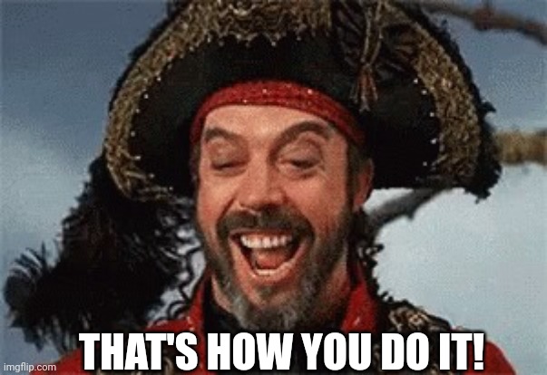 TIM CURRY PIRATE | THAT'S HOW YOU DO IT! | image tagged in tim curry pirate | made w/ Imgflip meme maker