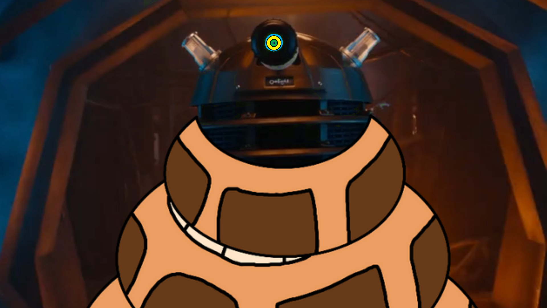 Kaa and a Dalek (With Baby Lola Bunny Eye Spirals) Blank Meme Template