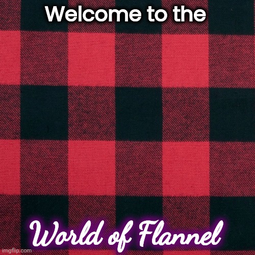 Flannel Friday | Welcome to the World of Flannel | image tagged in flannel friday | made w/ Imgflip meme maker