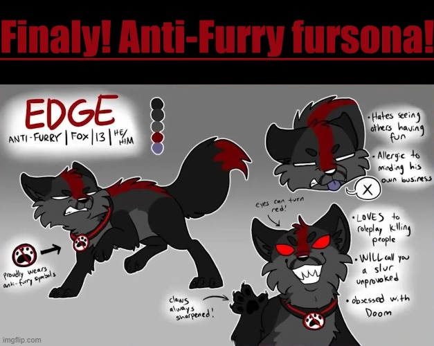AF fursona (probably by Xada_Nep_Zealot) | image tagged in memes,furry memes,fursona | made w/ Imgflip meme maker