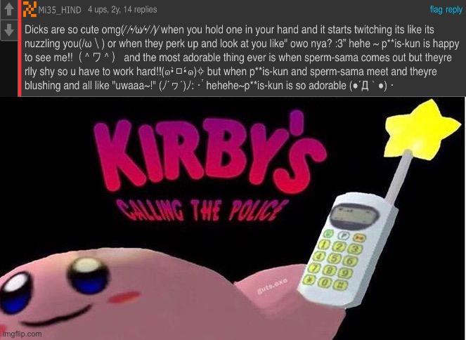 Kirby's calling the Police | image tagged in kirby's calling the police | made w/ Imgflip meme maker