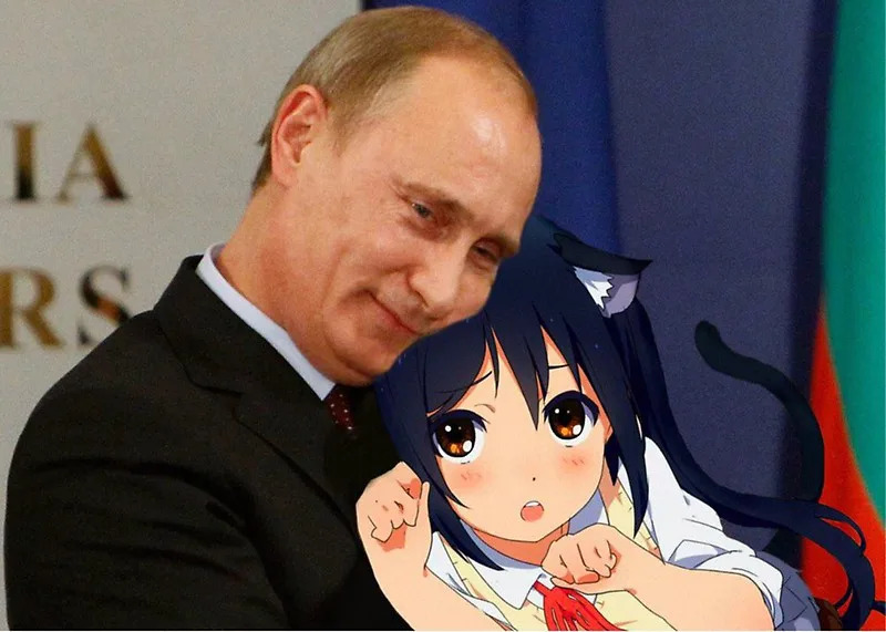 High Quality putin with a catgirl Blank Meme Template