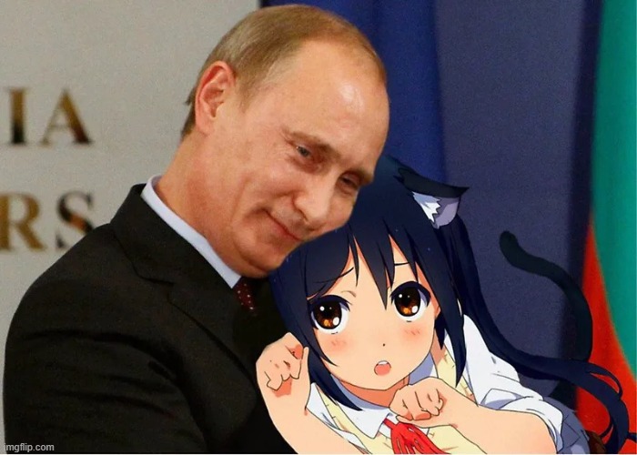 this is my youtube pfp now | image tagged in putin with a catgirl | made w/ Imgflip meme maker