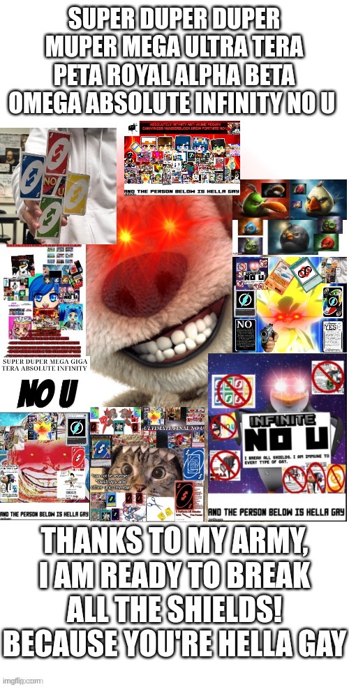 Almighty No U Card | image tagged in almighty no u card | made w/ Imgflip meme maker