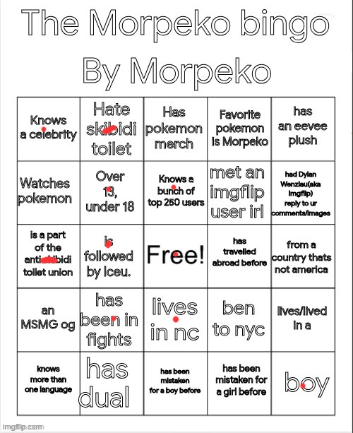 Trying the Morpeko Bingo! | image tagged in bingo | made w/ Imgflip meme maker