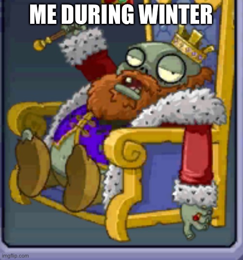 King zombie | ME DURING WINTER | image tagged in heyz | made w/ Imgflip meme maker