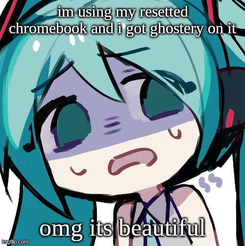 THE LOADING TIMES ARE SO FAST | im using my resetted chromebook and i got ghostery on it; omg its beautiful | image tagged in miku disgusted | made w/ Imgflip meme maker