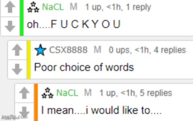 NaCl Fuck you | image tagged in nacl fuck you | made w/ Imgflip meme maker