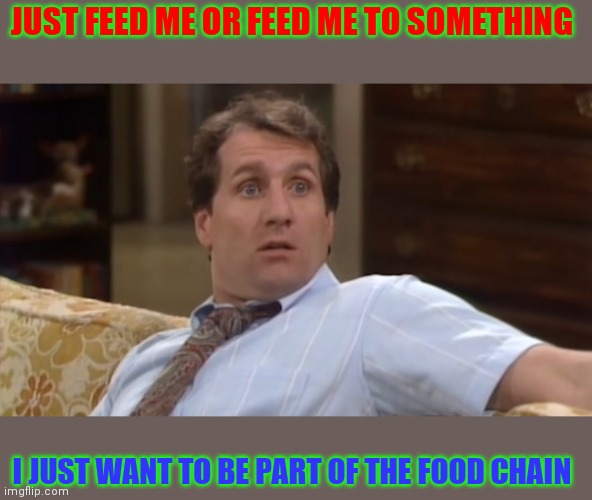 I want to be part of the food chain | JUST FEED ME OR FEED ME TO SOMETHING; I JUST WANT TO BE PART OF THE FOOD CHAIN | image tagged in funny memes | made w/ Imgflip meme maker