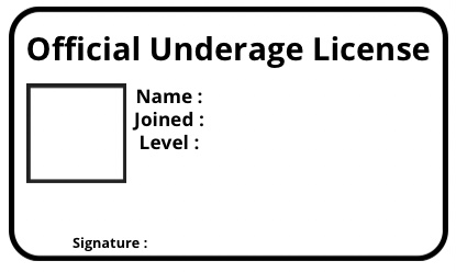 Official Underage License Blank Meme Template