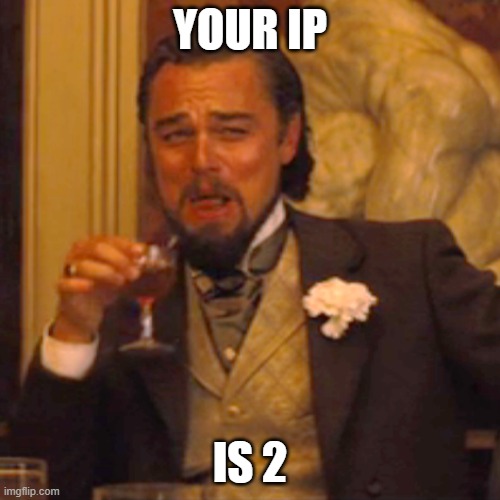 Laughing Leo | YOUR IP; IS 2 | image tagged in memes,laughing leo | made w/ Imgflip meme maker