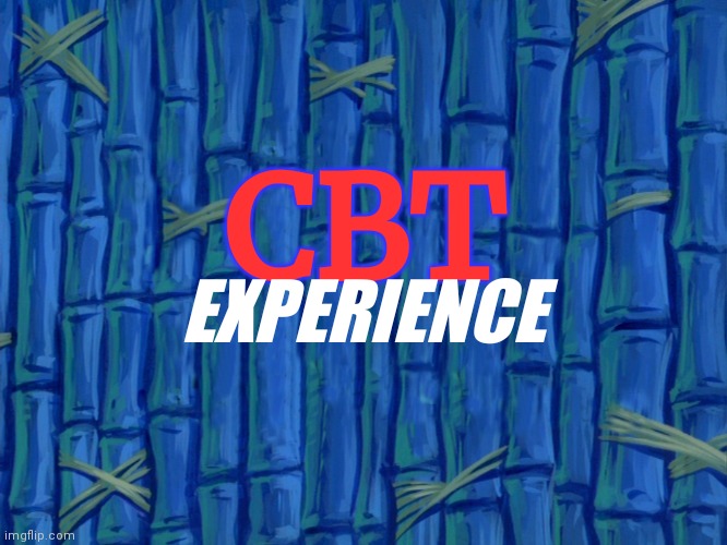 Uhh | CBT; EXPERIENCE | image tagged in spongebob title card meme | made w/ Imgflip meme maker
