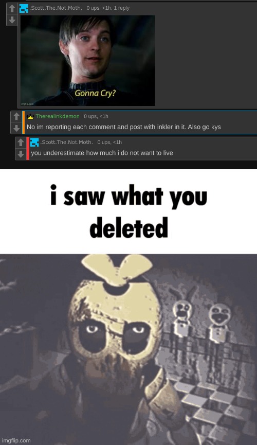 you vastly underestimate my unwillingness to live | image tagged in i saw what you deleted | made w/ Imgflip meme maker