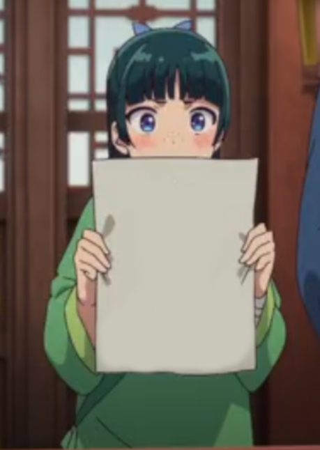 anime maomao holding a blank sign Blank Meme Template