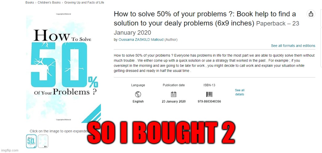 50% x 2 | SO I BOUGHT 2 | image tagged in fun stream,fun memes,memes,education,educational,books | made w/ Imgflip meme maker