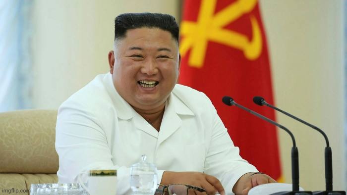 Kim jong un laughing | image tagged in kim jong un laughing | made w/ Imgflip meme maker