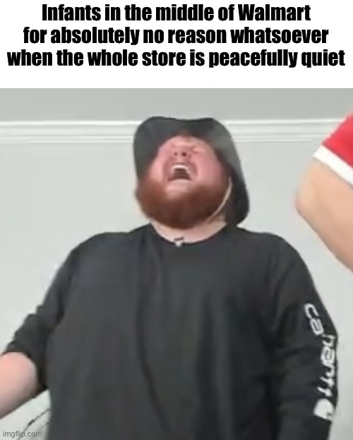 Infants in the middle of Walmart for absolutely no reason whatsoever when the whole store is peacefully quiet | made w/ Imgflip meme maker